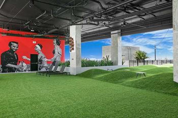 Bumpy lawn art space